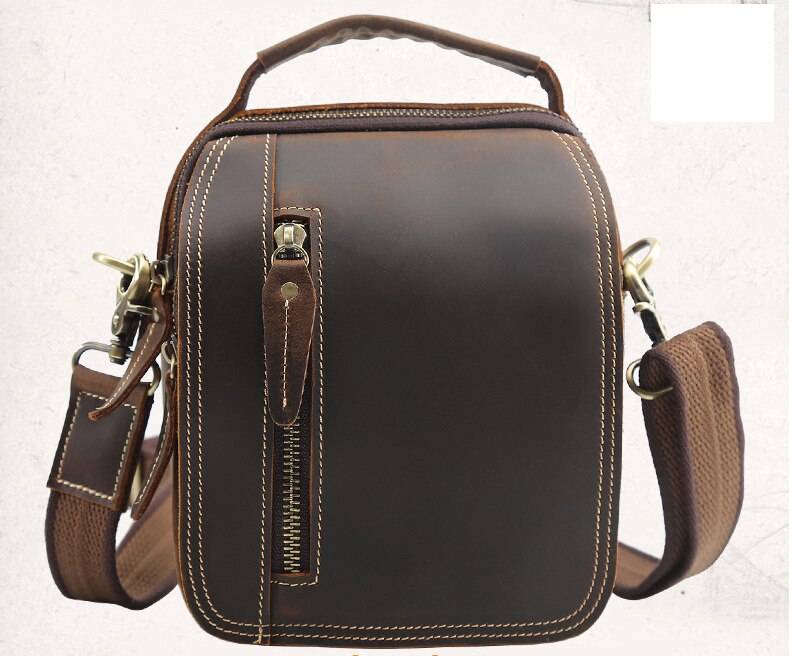 MAHEU Super Quality Men's Mini Shoulder Bag Genuine Leather Phone Pouch On Belt Small Crossbody Bag With Handle Outdoor Bag