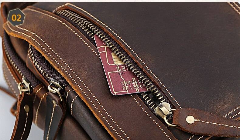 MAHEU Super Quality Men's Mini Shoulder Bag Genuine Leather Phone Pouch On Belt Small Crossbody Bag With Handle Outdoor Bag