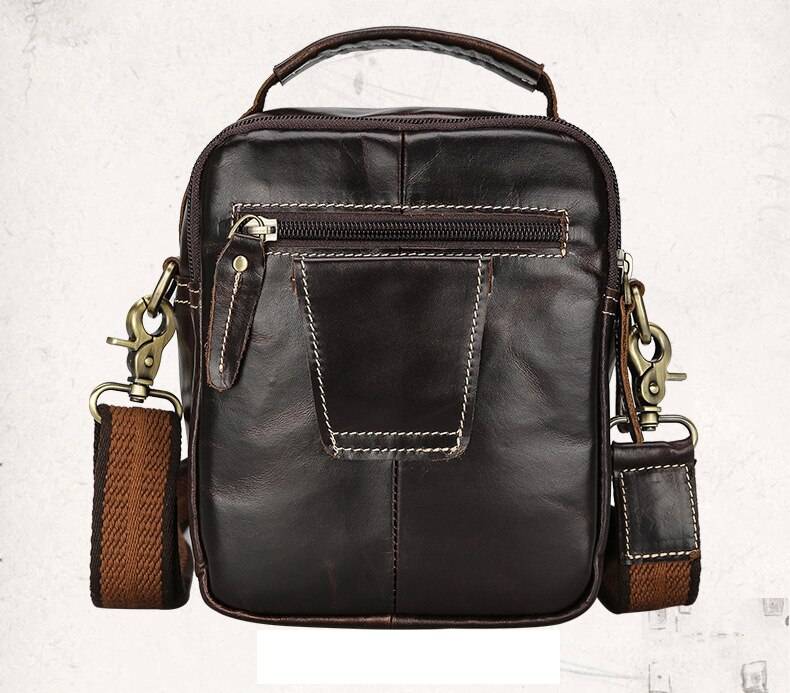 MAHEU Super Quality Men's Mini Shoulder Bag Genuine Leather Phone Pouch On Belt Small Crossbody Bag With Handle Outdoor Bag