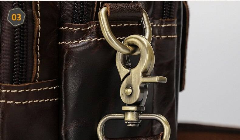 MAHEU Super Quality Men's Mini Shoulder Bag Genuine Leather Phone Pouch On Belt Small Crossbody Bag With Handle Outdoor Bag