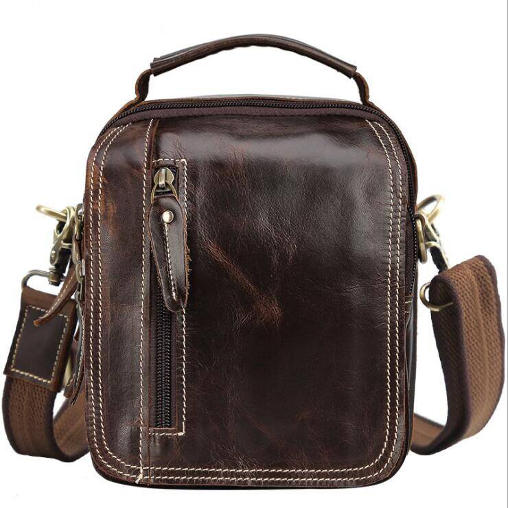 MAHEU Super Quality Men's Mini Shoulder Bag Genuine Leather Phone Pouch On Belt Small Crossbody Bag With Handle Outdoor Bag
