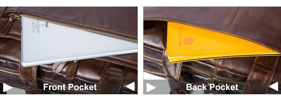 WESTAL Men's Briefcase Men's Leather Bag Men Genuine Leather Zip Messenger Bag Man Leather Laptop Bag for Men Computer Bags 9207