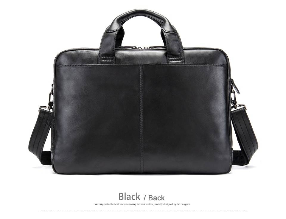 WESTAL Men's Briefcase Men's Leather Bag Men Genuine Leather Zip Messenger Bag Man Leather Laptop Bag for Men Computer Bags 9207