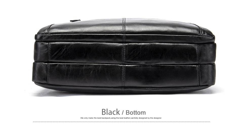 WESTAL Men's Briefcase Men's Leather Bag Men Genuine Leather Zip Messenger Bag Man Leather Laptop Bag for Men Computer Bags 9207