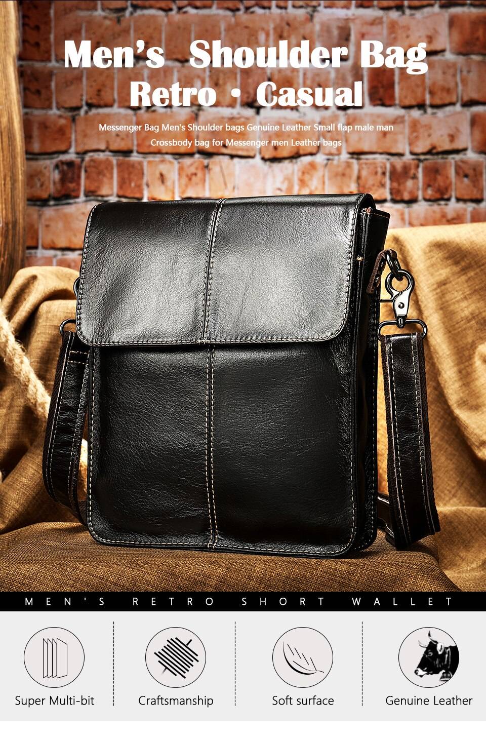 WESTAL men's bags genuine leather shouler bag for men messenger bag men's crossbody handbag men's shoulder bag flap zipper bags