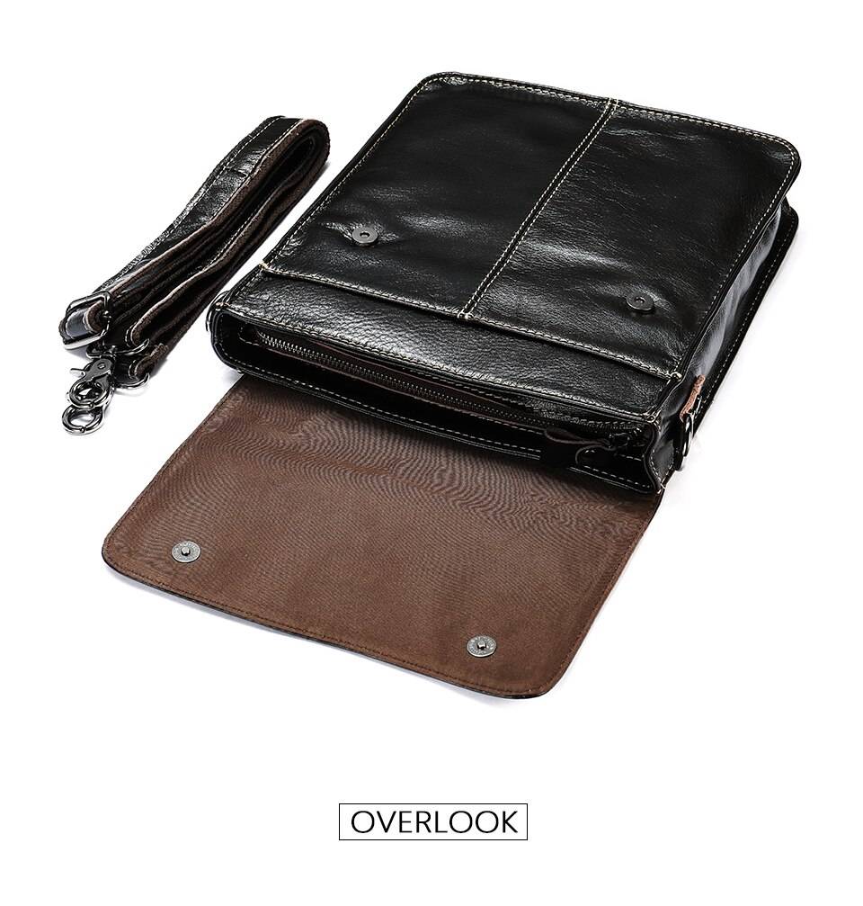 WESTAL men's bags genuine leather shouler bag for men messenger bag men's crossbody handbag men's shoulder bag flap zipper bags