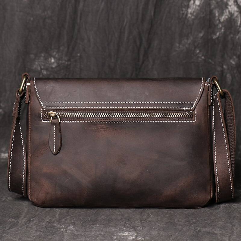 Crossbody Bags For Men Simple Vintage And Popular First Layer Cowhide Hardware Magnetic Buckle Men's Wrapped Flap Shoulder Bag