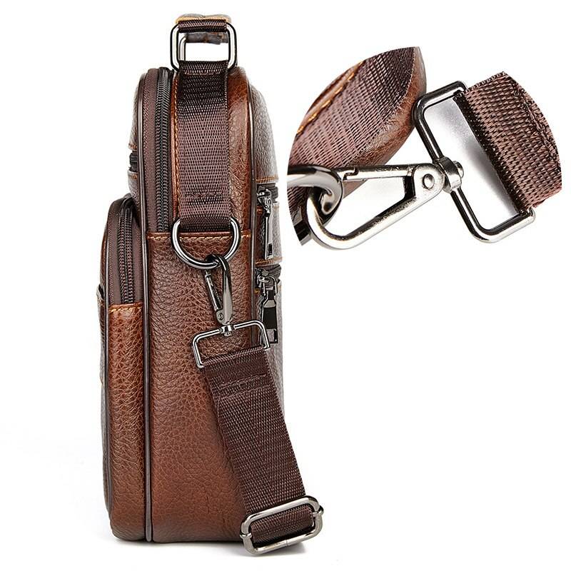 Men's Natural Leather Handbag For Tablet Male Genuine Leather Shoulder Bag Small Men Travel Messenger Crossbody Bags Tote  
