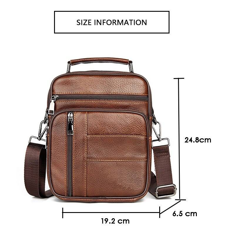 Men's Natural Leather Handbag For Tablet Male Genuine Leather Shoulder Bag Small Men Travel Messenger Crossbody Bags Tote