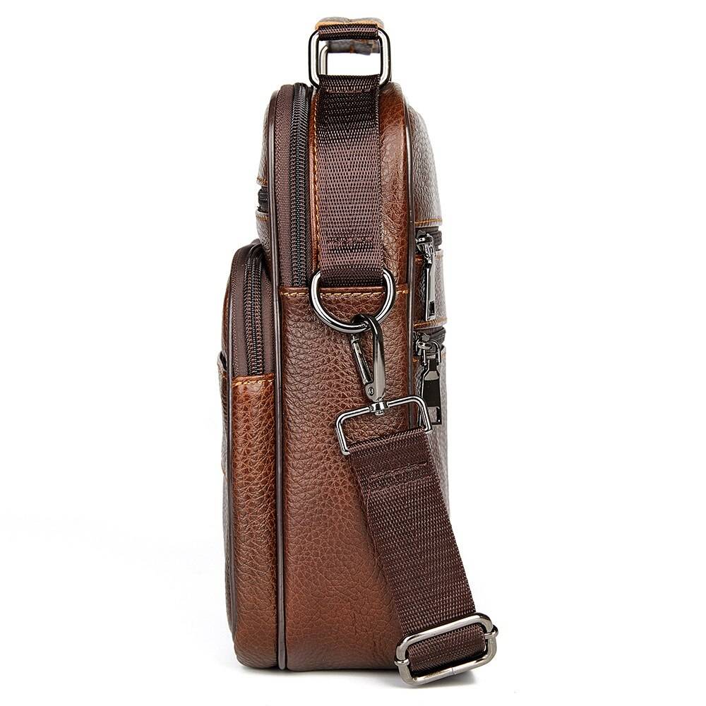 Men's Natural Leather Handbag For Tablet Male Genuine Leather Shoulder Bag Small Men Travel Messenger Crossbody Bags Tote