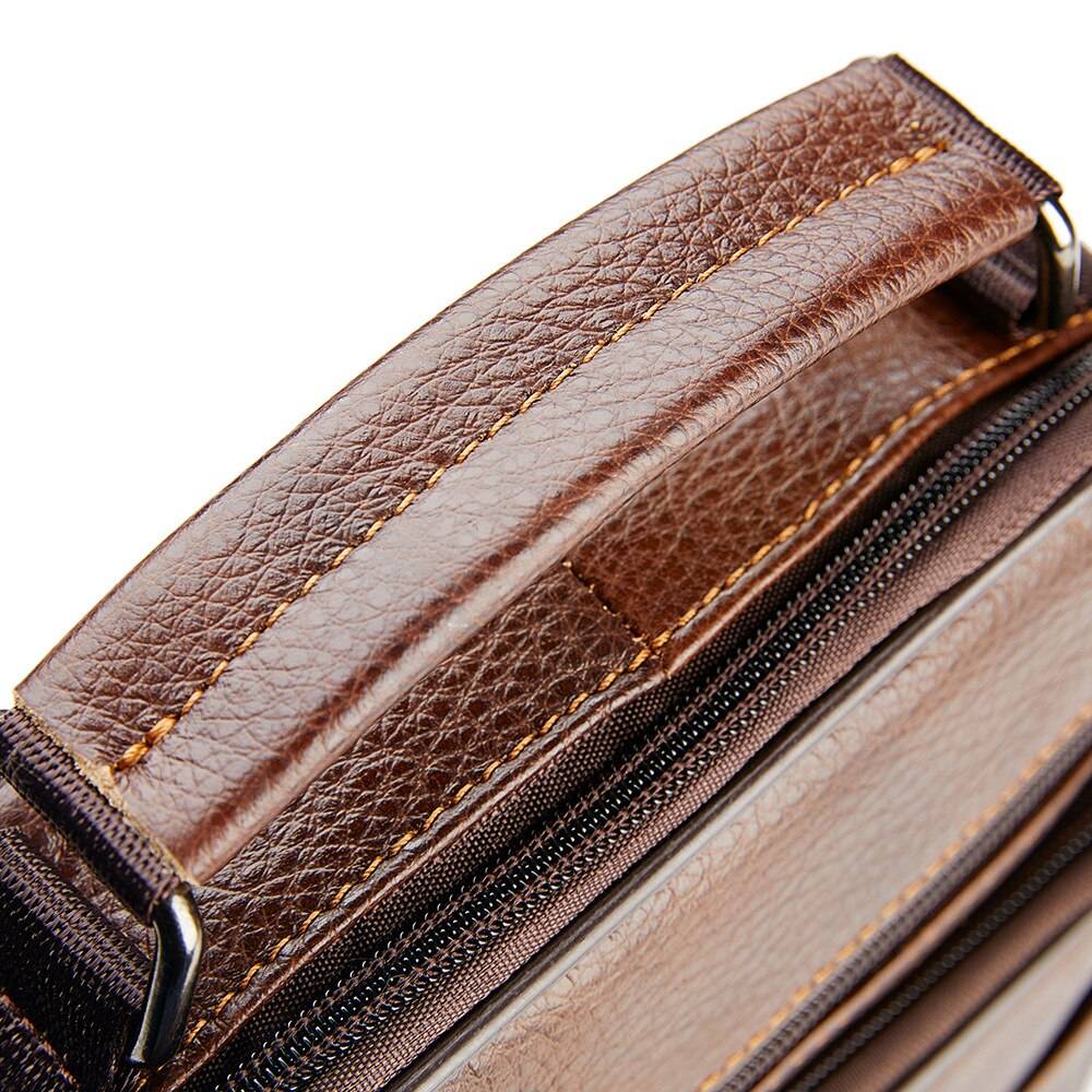 Men's Natural Leather Handbag For Tablet Male Genuine Leather Shoulder Bag Small Men Travel Messenger Crossbody Bags Tote