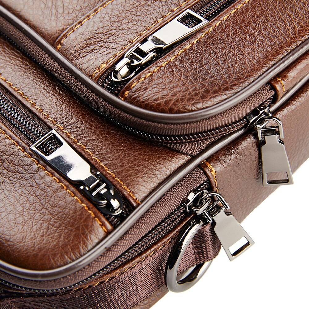 Men's Natural Leather Handbag For Tablet Male Genuine Leather Shoulder Bag Small Men Travel Messenger Crossbody Bags Tote