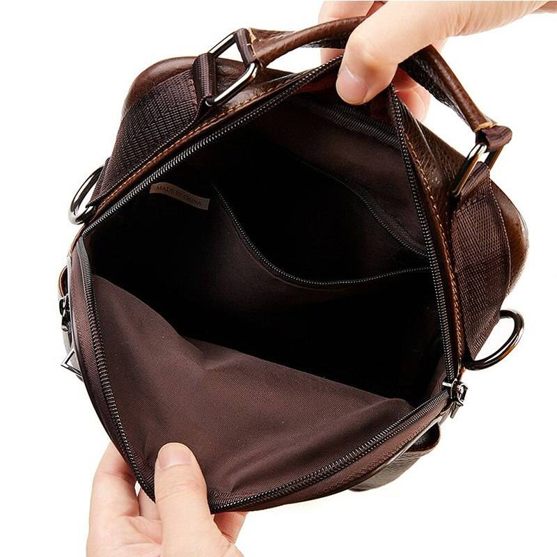 Men's Natural Leather Handbag For Tablet Male Genuine Leather Shoulder Bag Small Men Travel Messenger Crossbody Bags Tote  