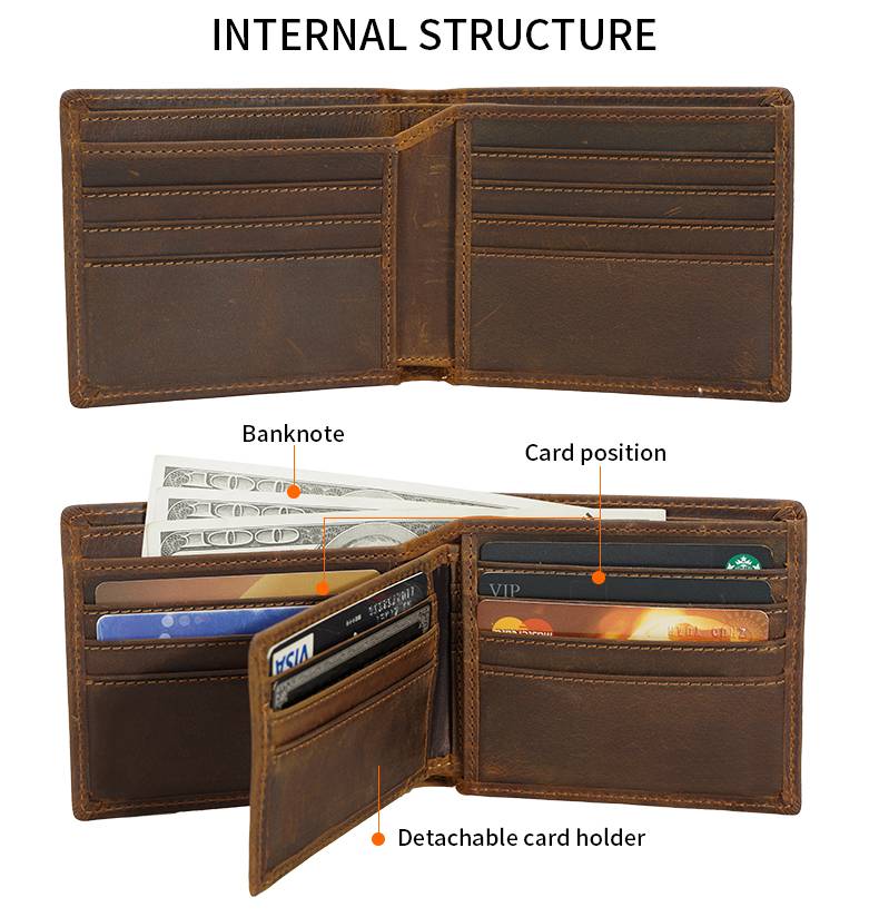 Vintage Men Genuine Leather Wallet Short Multi Function Money Clip Large Capacity Wallet for Men Credit Cardholders Purses Men