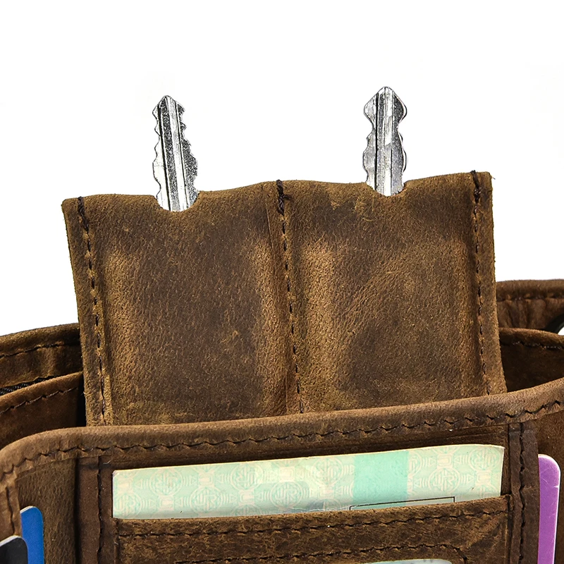 Newest Designer wallet men luxury men genuine leather wallet card holder short purse leather wallet with iron chain trifold