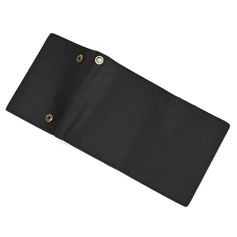 Newest Designer wallet men luxury men genuine leather wallet card holder short purse leather wallet with iron chain trifold